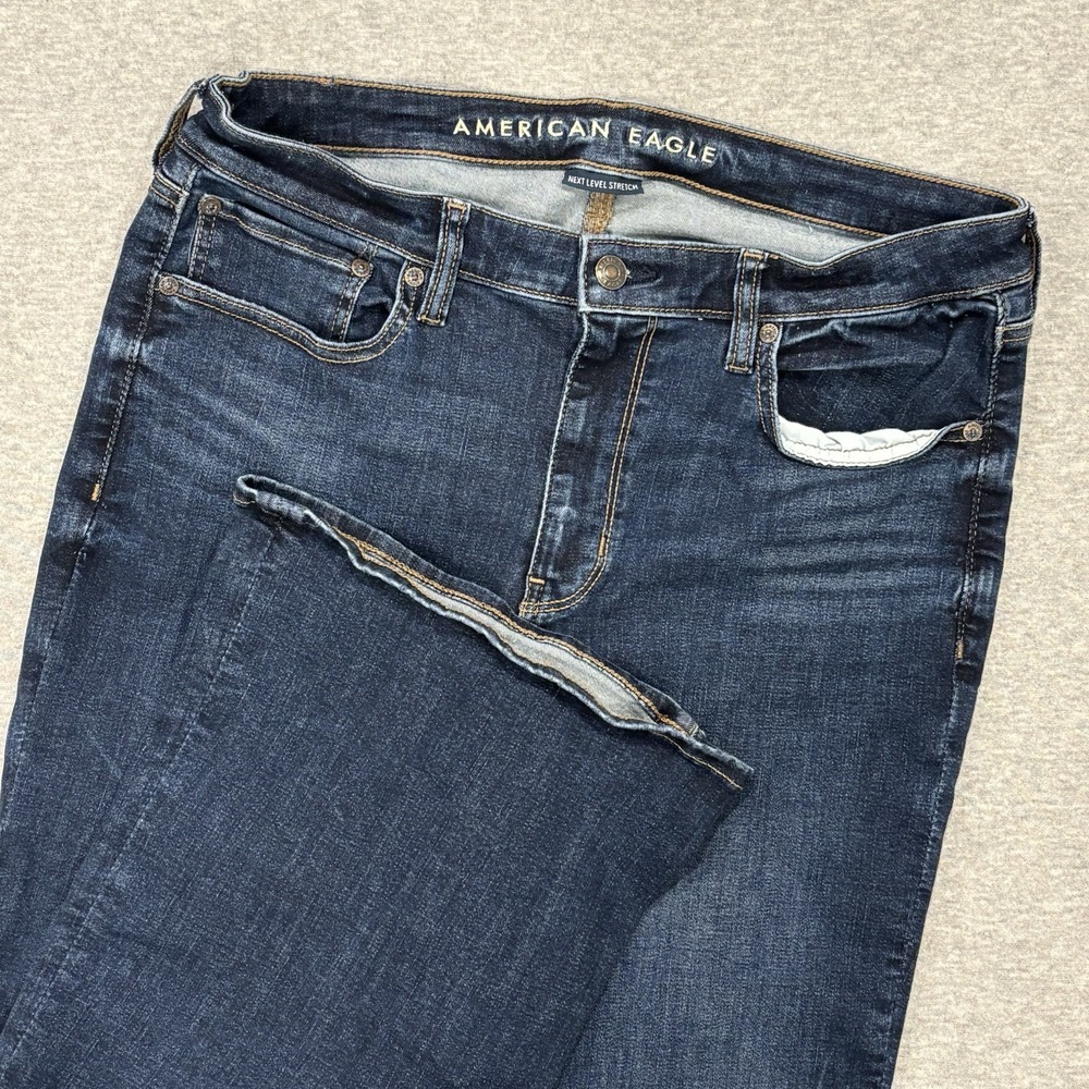 American Eagle Super High-Rise Flare Jeans Womens 12 Short 32x29 Blue Dark Wash